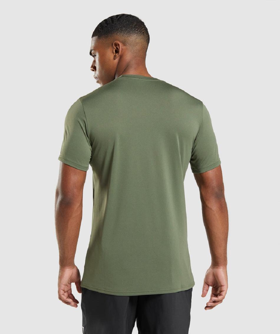 T Shirts Gymshark Arrival Hombre Verde Oliva | CO 3309FDN